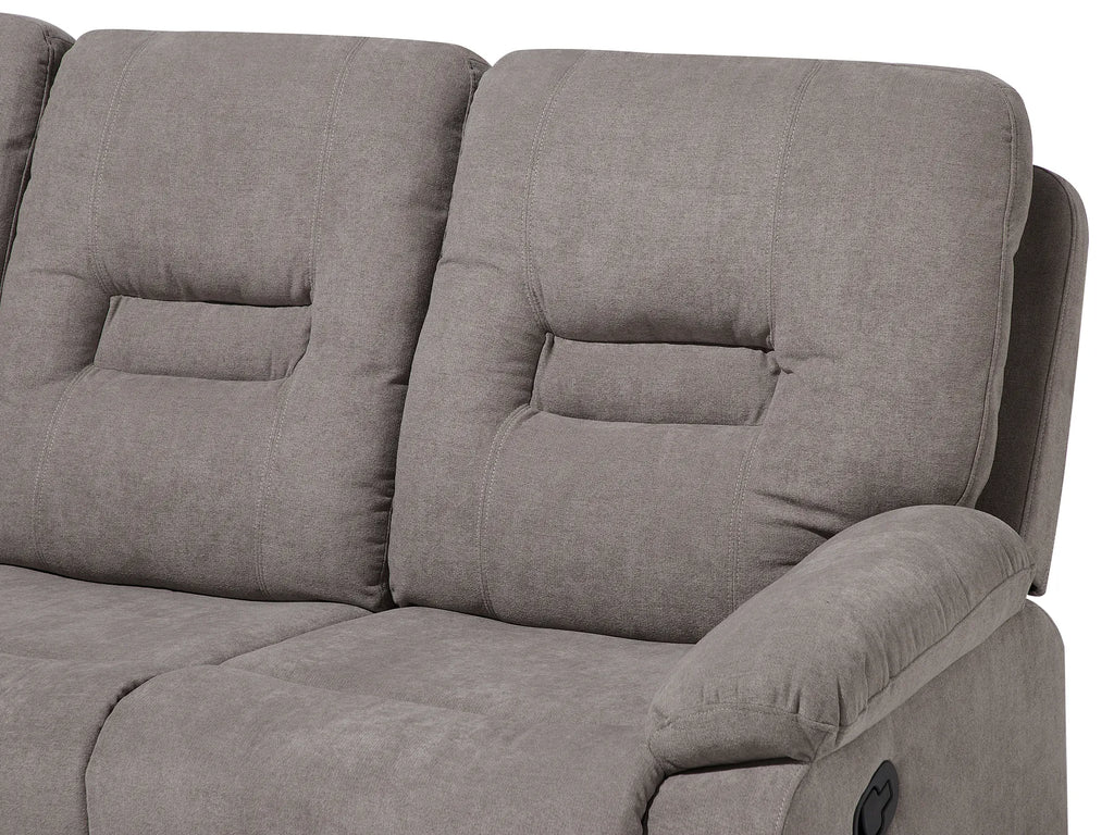 Manual Recliner Living Room Set 6 Seater BERGEN Fabric Taupe