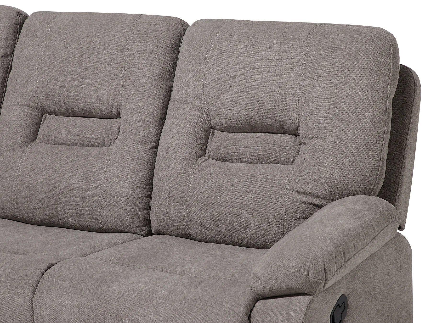 Manual Recliner Living Room Set 6 Seater BERGEN Fabric Taupe
