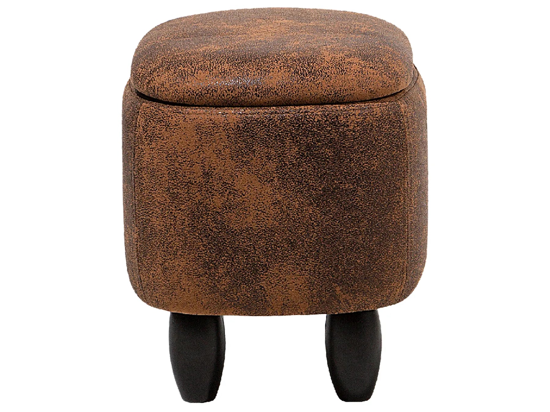 Storage Animal Stool HIPPO Faux Leather Brown