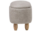 Storage Animal Stool RHINO Faux Leather Light Grey