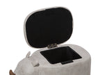 Storage Animal Stool RHINO Faux Leather Light Grey