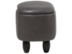 Storage Animal Stool RHINO Faux Leather Dark Grey