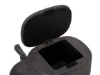 Storage Animal Stool ELEPHANT Faux Leather Dark Grey