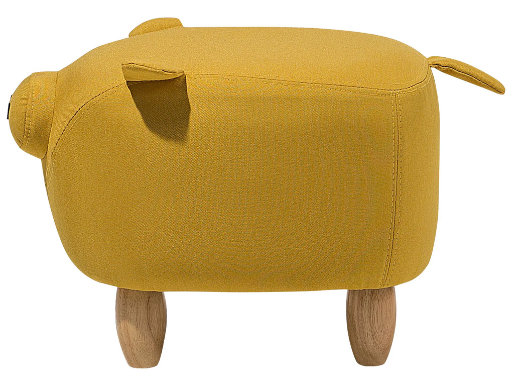 Animal Stool PIGGY Fabric Yellow