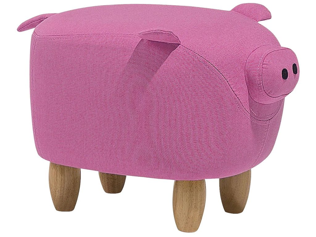 Animal Stool PIGGY Fabric Pink