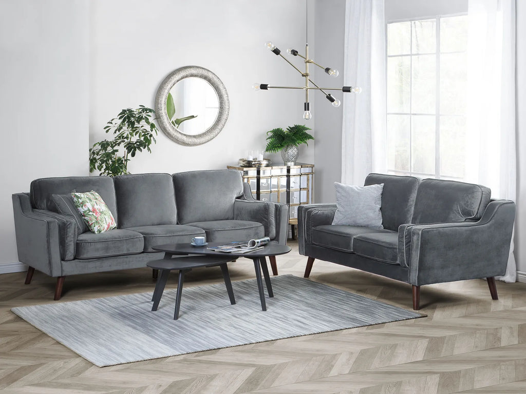 Sofa 3 Seater LOKKA Velvet Dark Grey