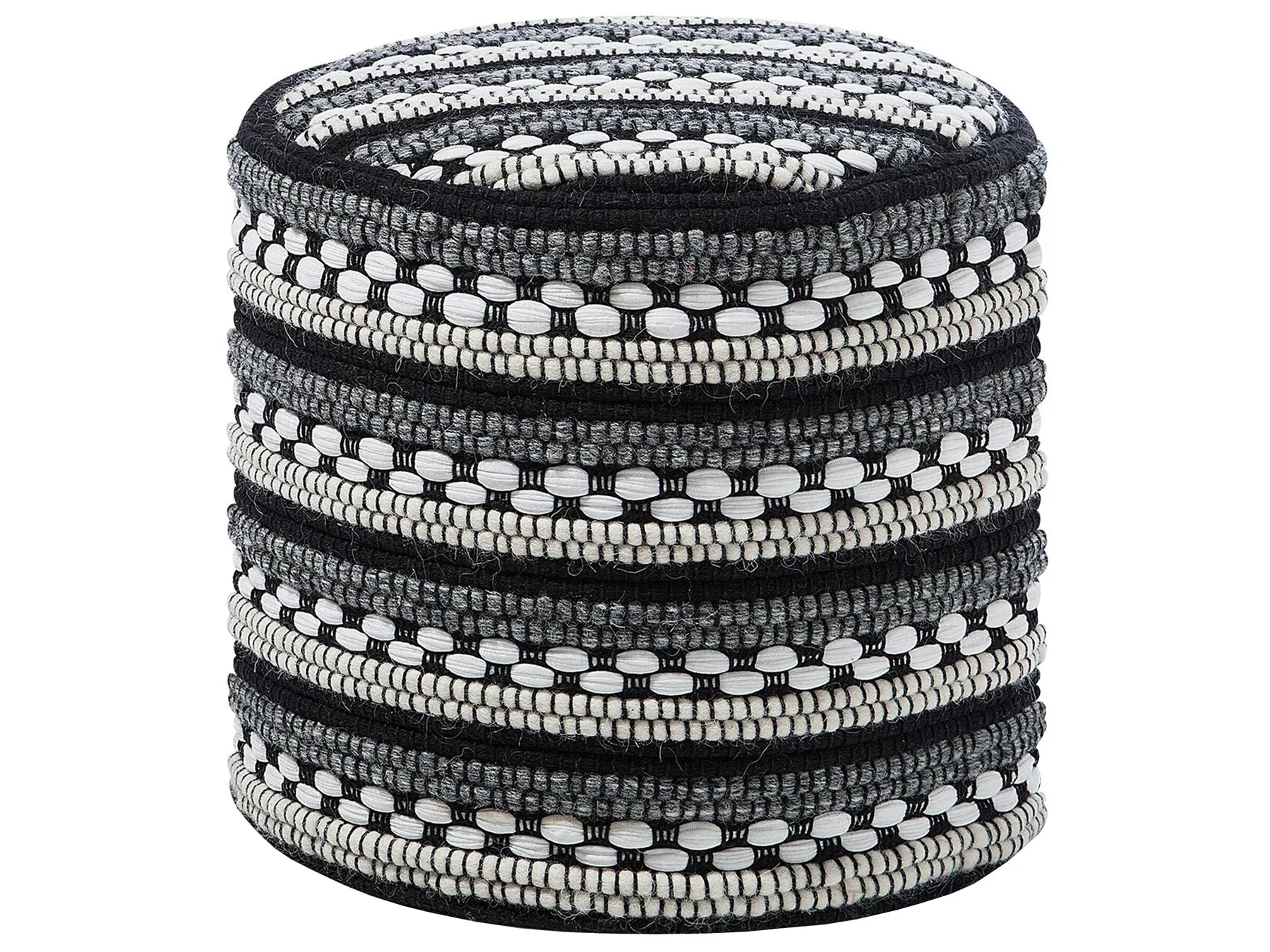 Pouffe GUNTUR Wool Black/ White