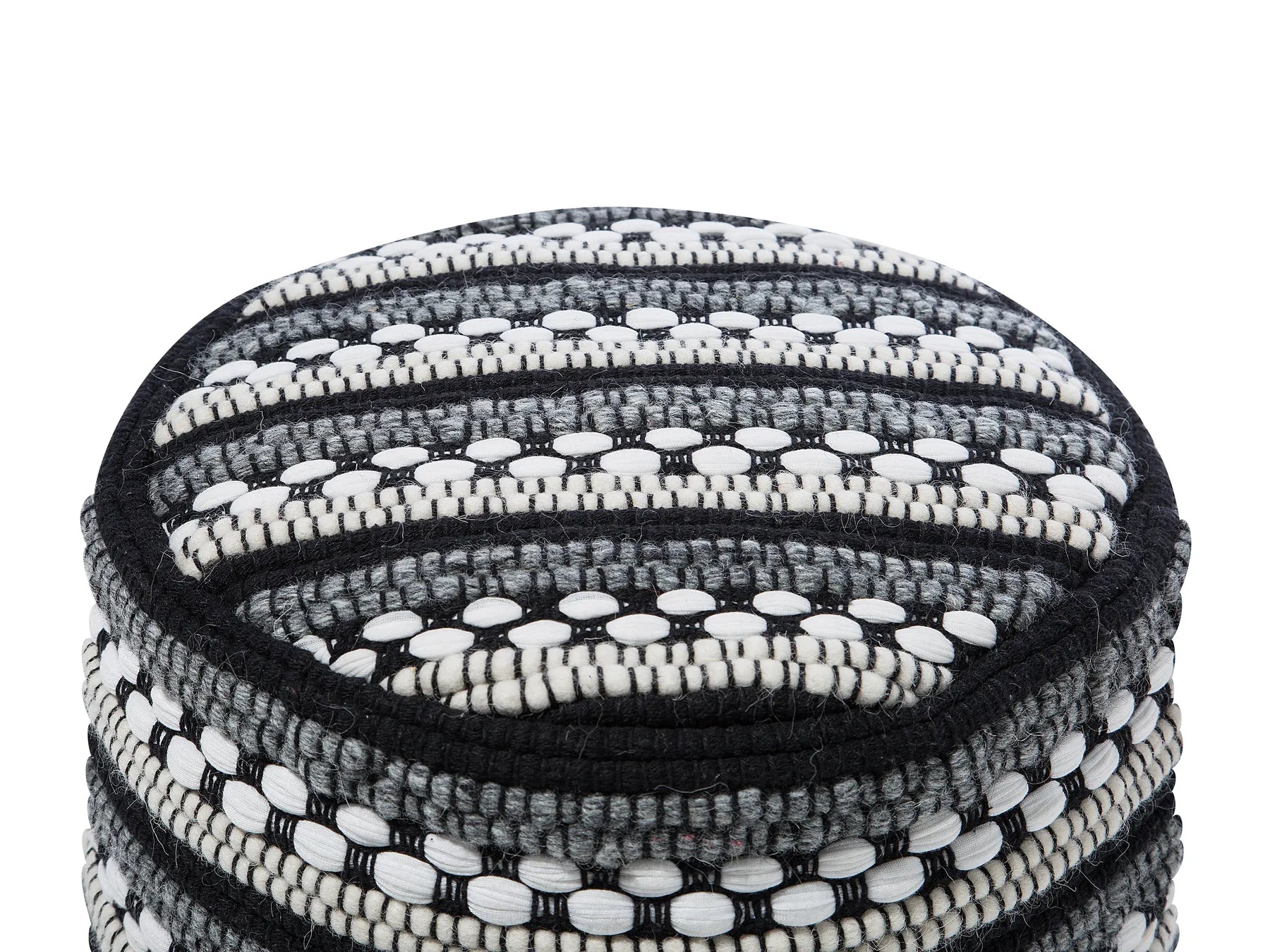 Pouffe GUNTUR Wool Black/ White
