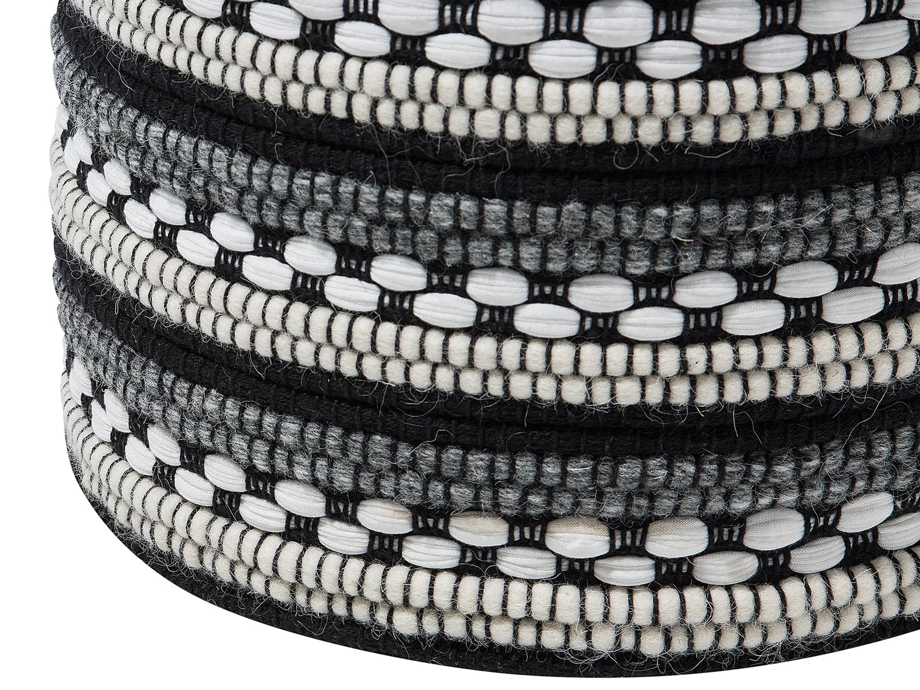 Pouffe GUNTUR Wool Black/ White