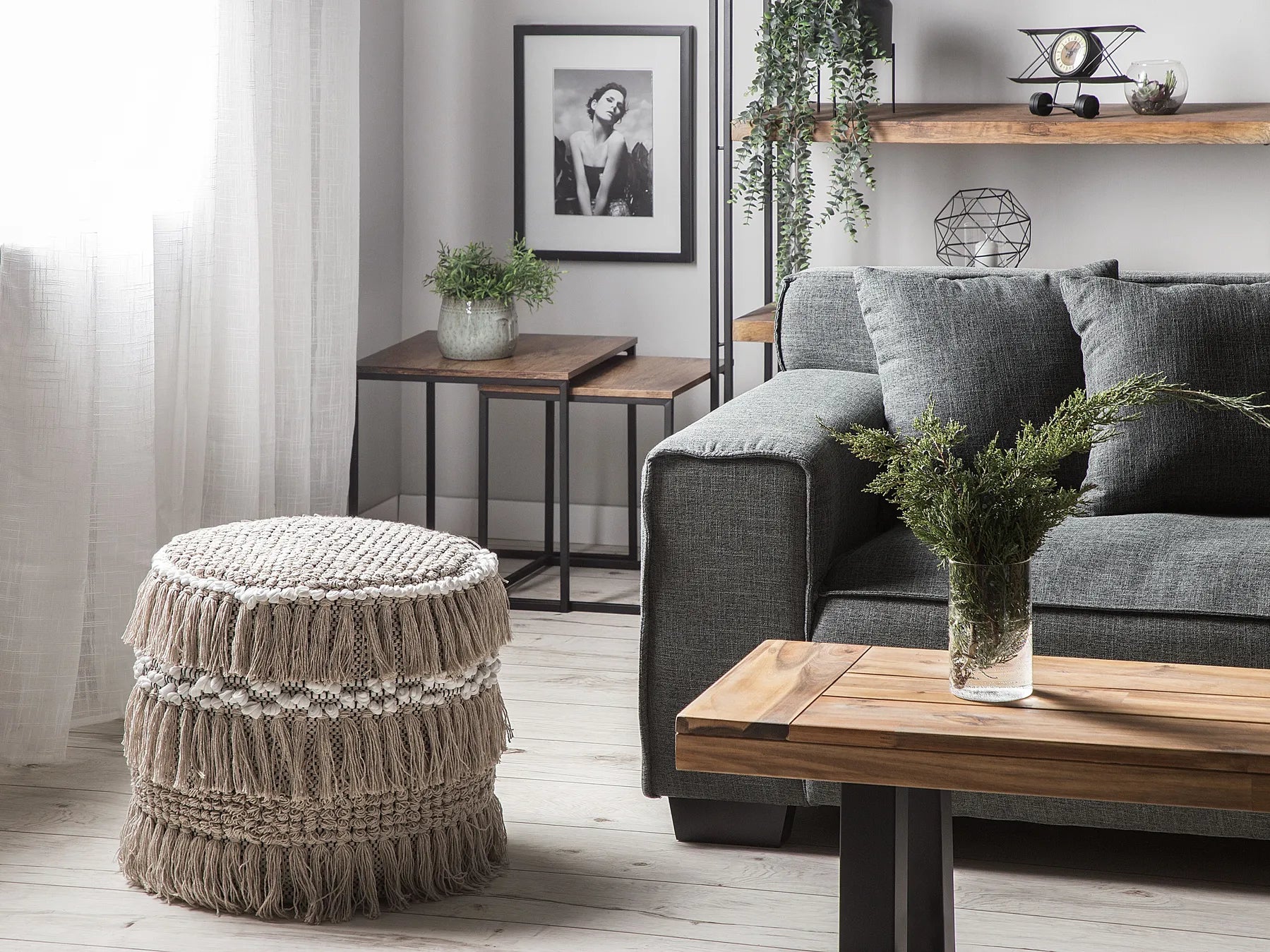 Pouffe NOIDA Cotton Beige