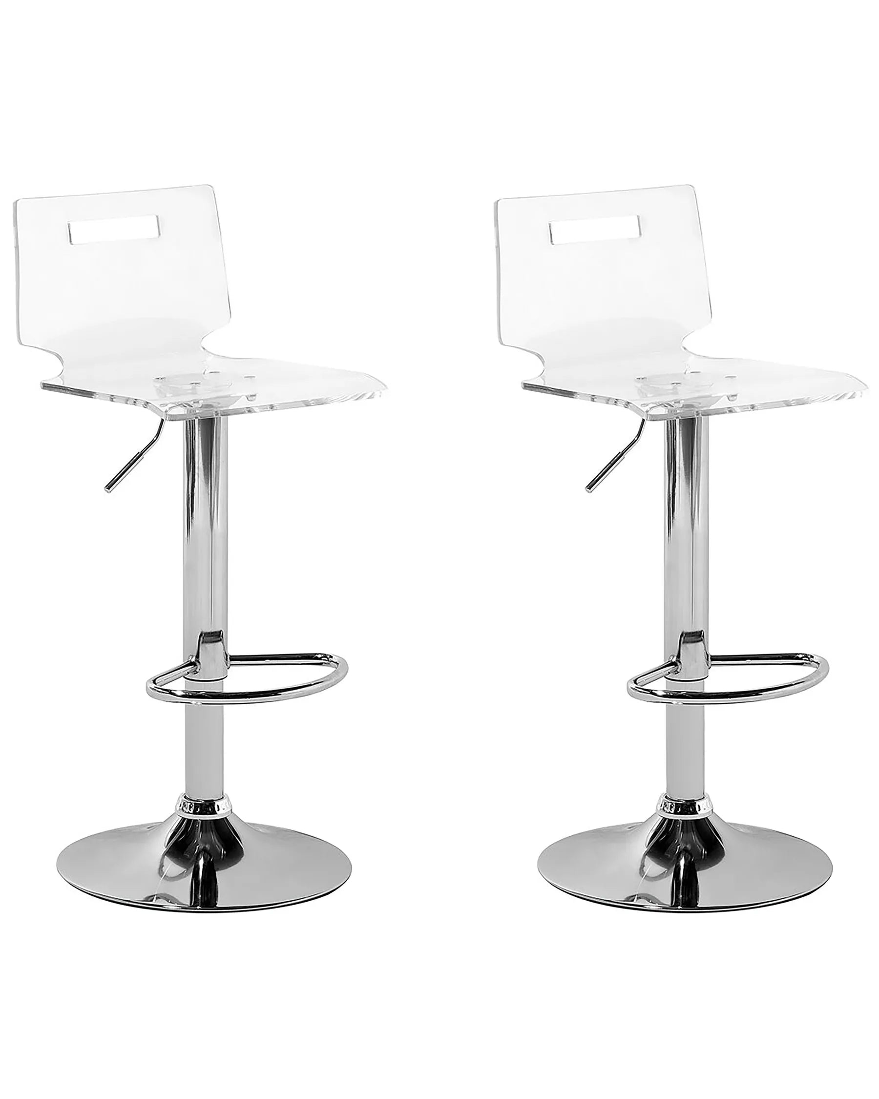 Set of 2 Bar Chairs MALTA Swivel Transparent