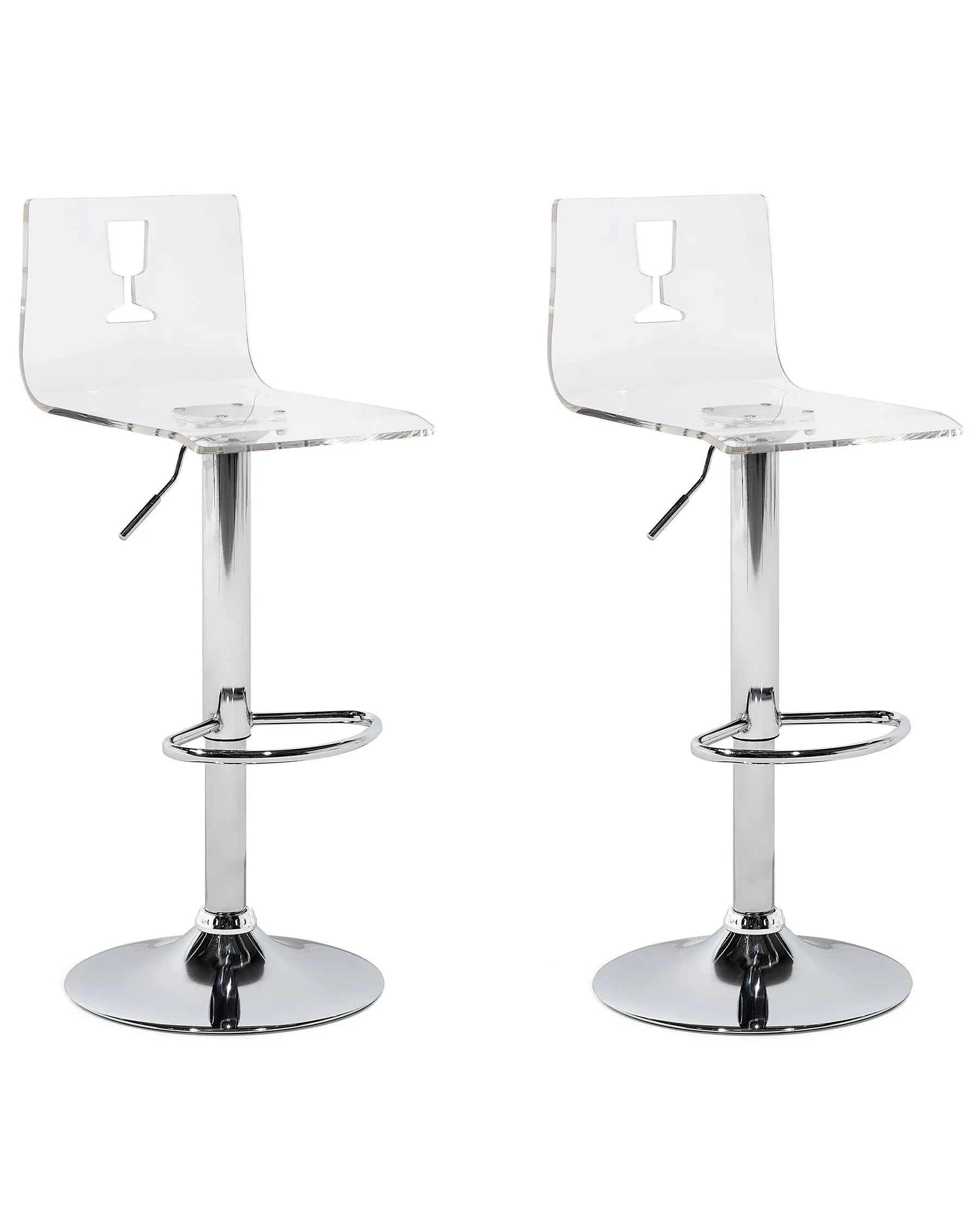 Set of 2 Bar Chairs BUSAN Swivel Transparent