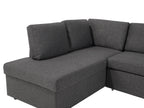 U-Shape Sofa Bed 5 Seater KARRABO Fabric Dark Grey with Storage