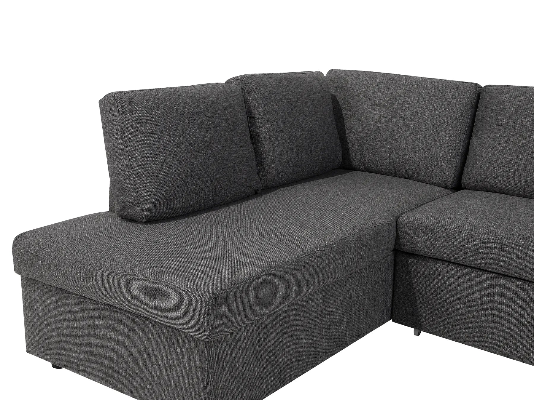 U-Shape Sofa Bed 5 Seater KARRABO Fabric Dark Grey with Storage