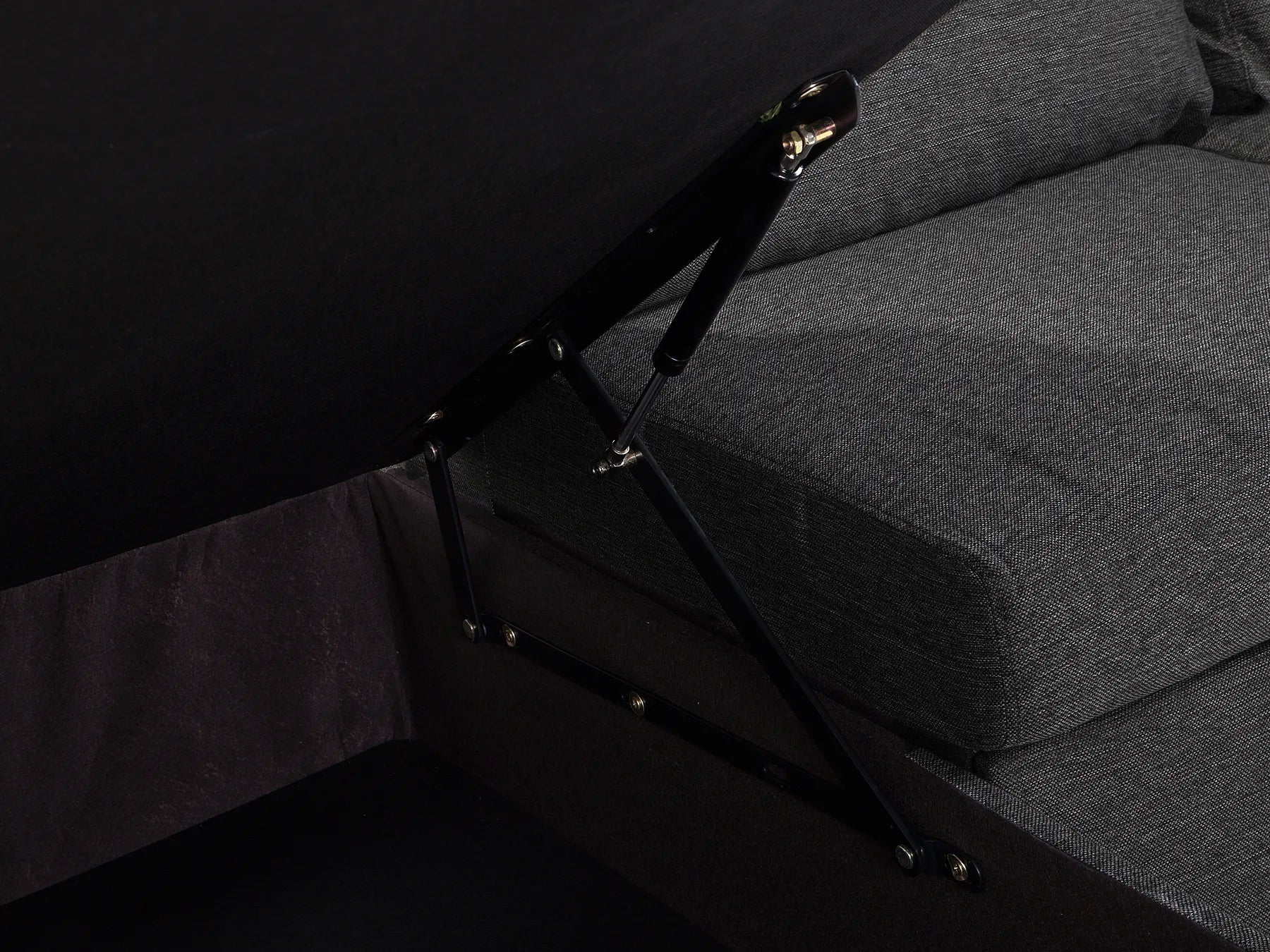 U-Shape Sofa Bed 5 Seater KARRABO Fabric Dark Grey with Storage