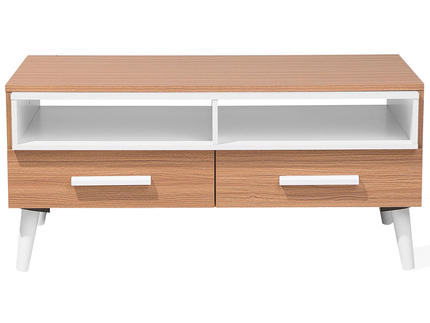 Coffee Table ALLOA Light Brown/ White with Storage