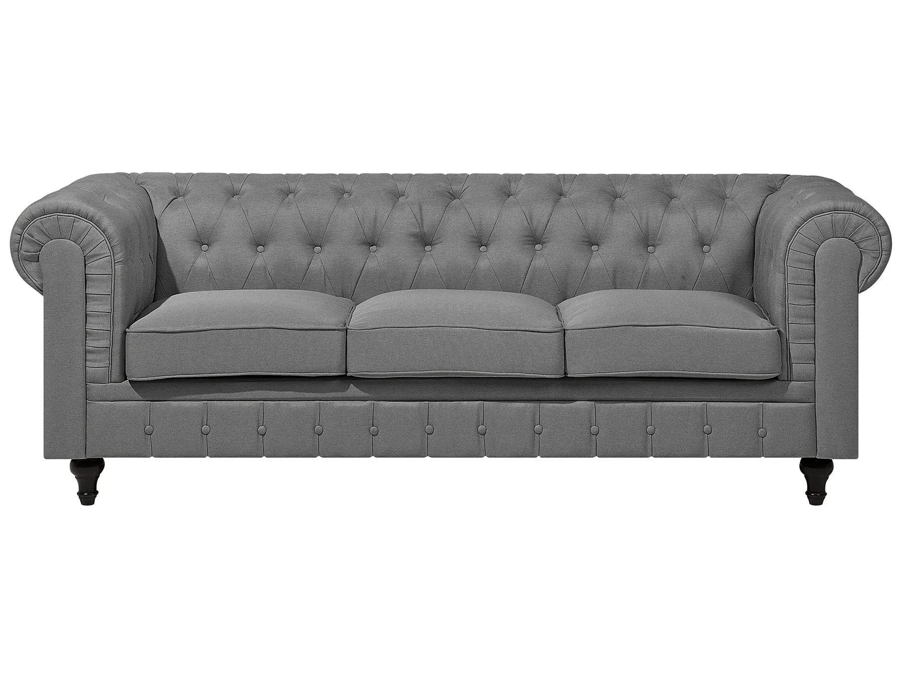 Sofa 3 Seater CHESTERFIELD Fabric Light Grey
