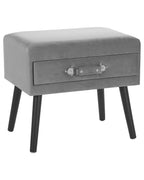 1 Drawer Bedside Table EUROSTAR Velvet Grey