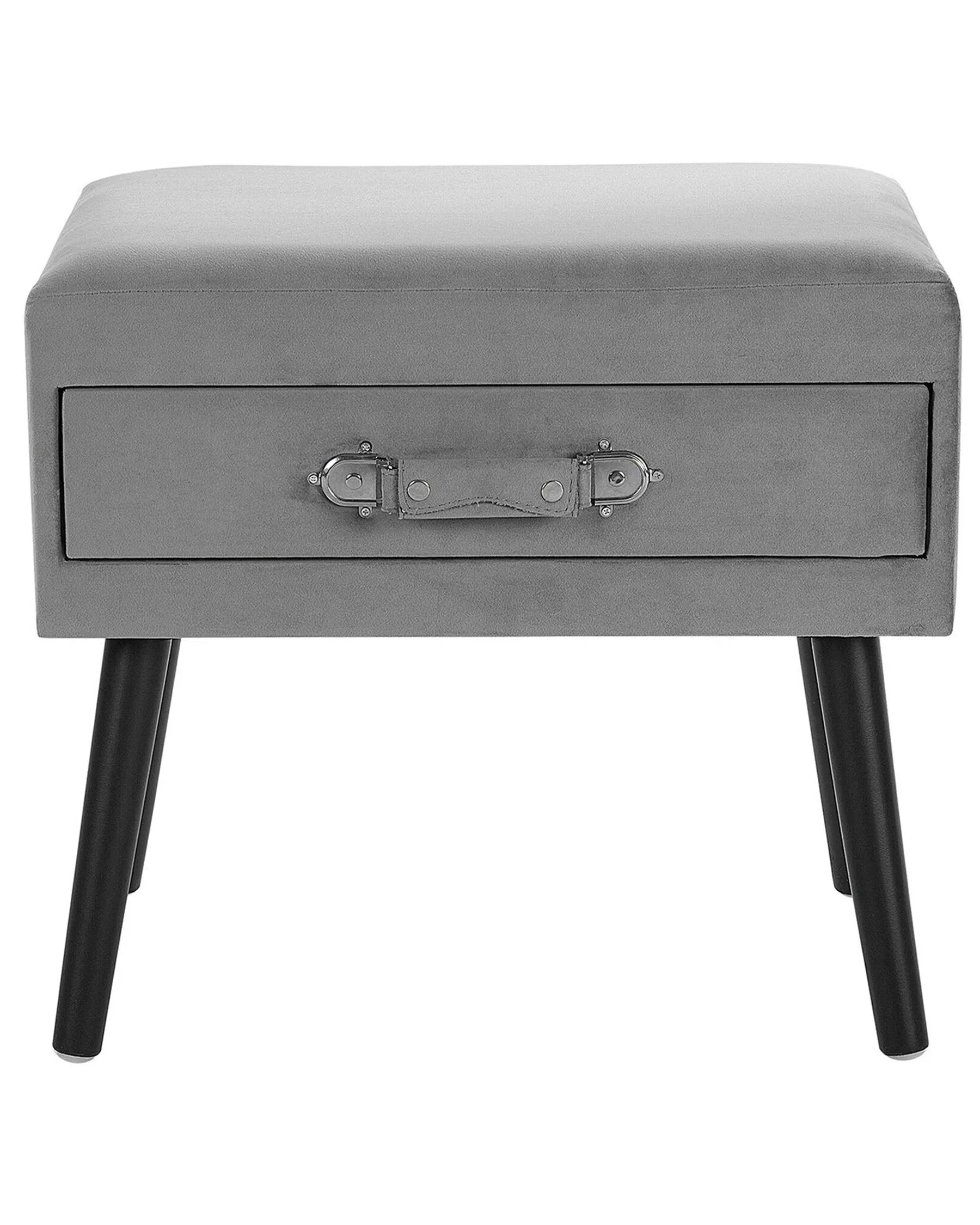 1 Drawer Bedside Table EUROSTAR Velvet Grey