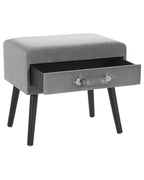 1 Drawer Bedside Table EUROSTAR Velvet Grey
