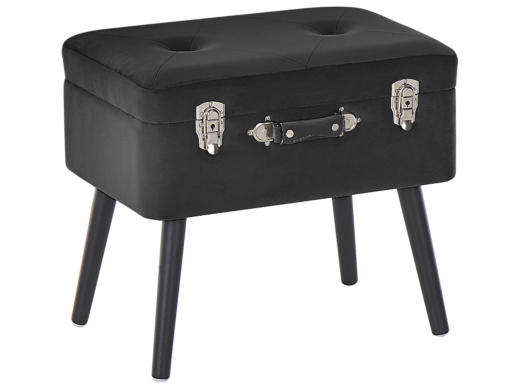 Storage Stool MALLARD Velvet Black