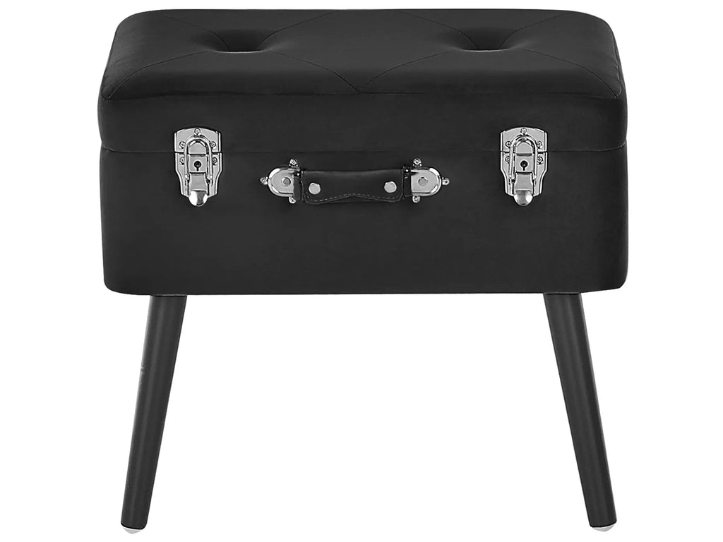 Storage Stool MALLARD Velvet Black