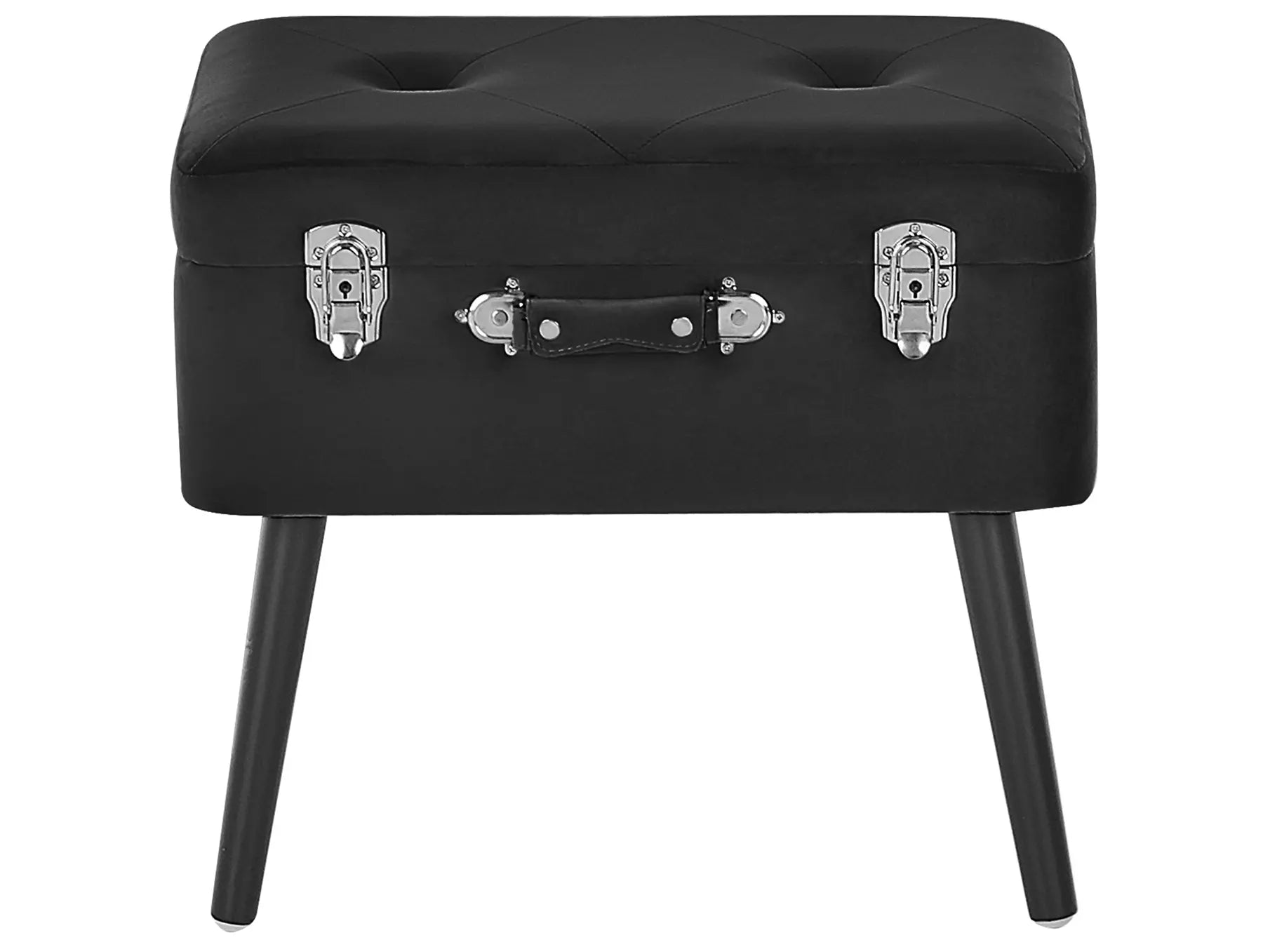 Storage Stool MALLARD Velvet Black
