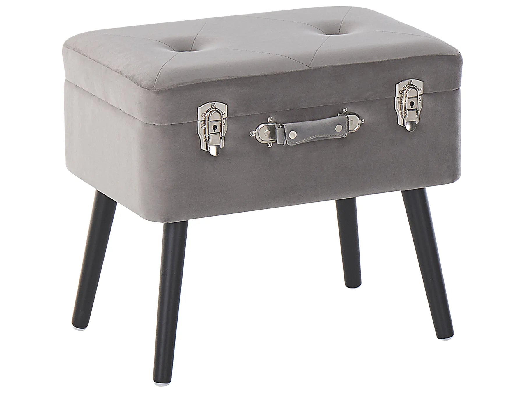 Storage Stool MALLARD Velvet Grey