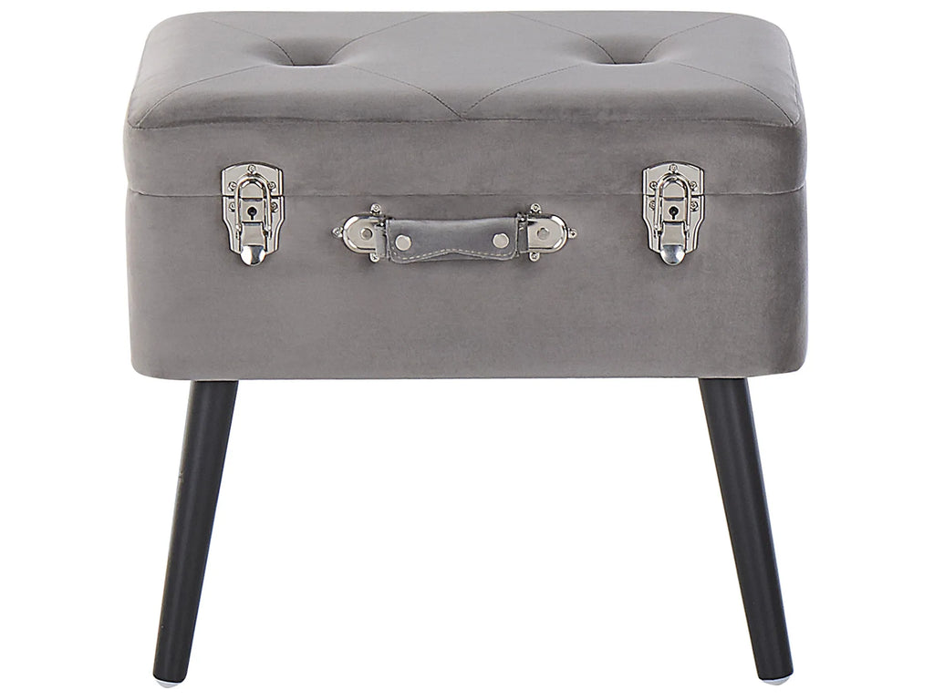Storage Stool MALLARD Velvet Grey