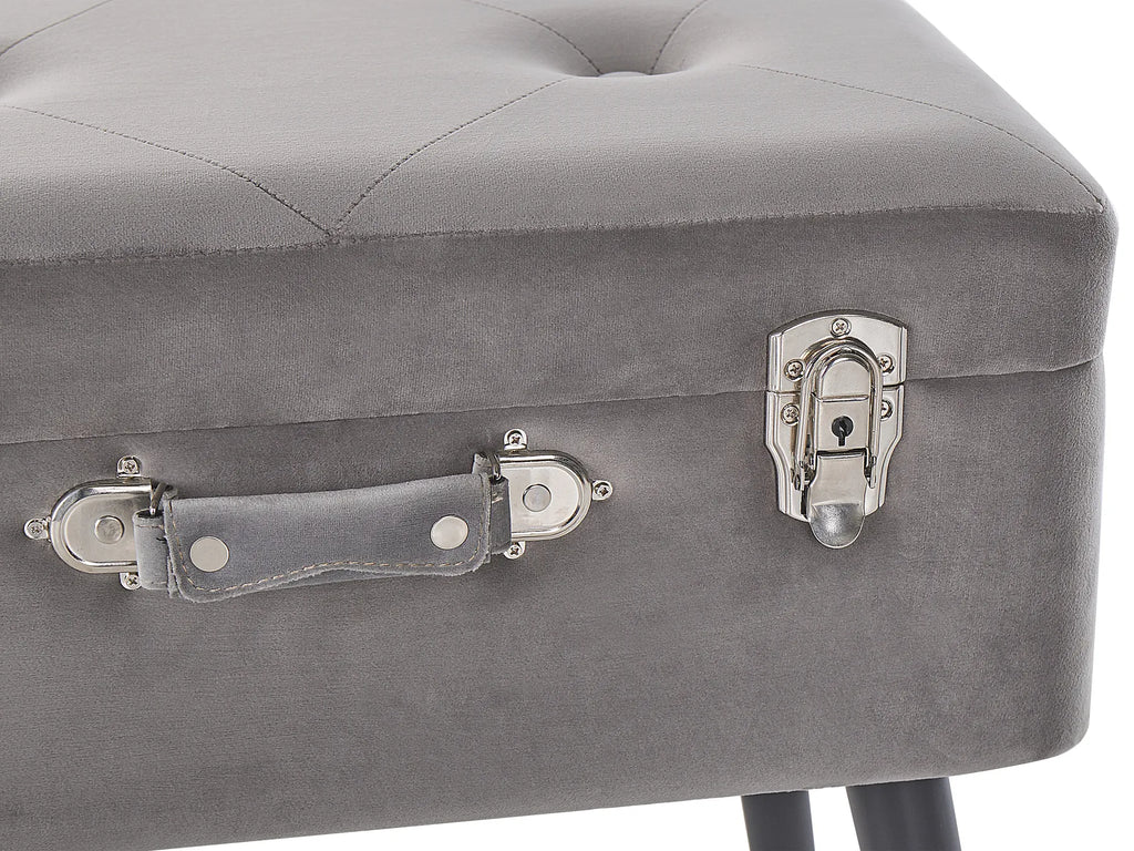 Storage Stool MALLARD Velvet Grey