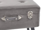 Storage Stool MALLARD Velvet Grey
