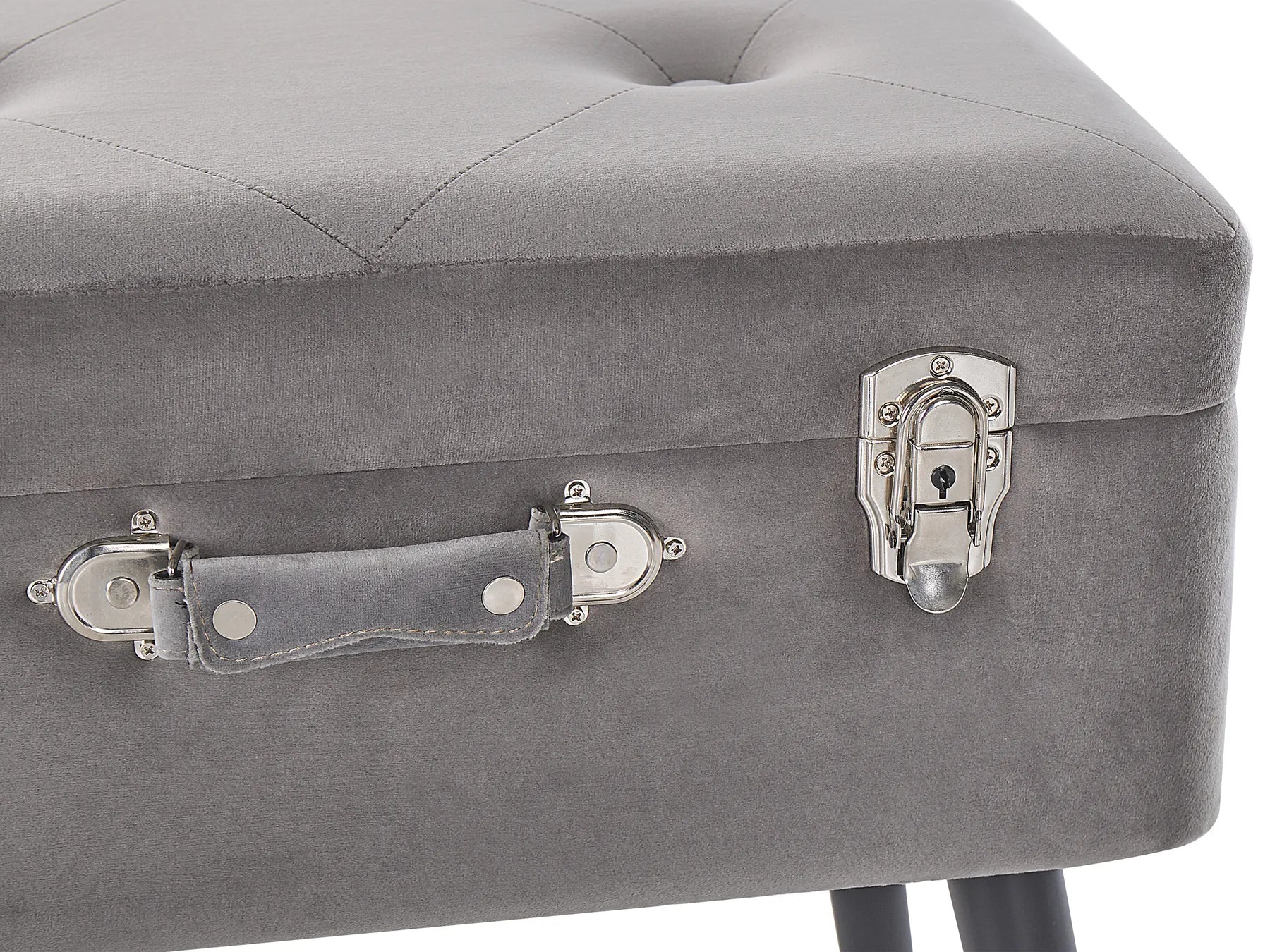 Storage Stool MALLARD Velvet Grey