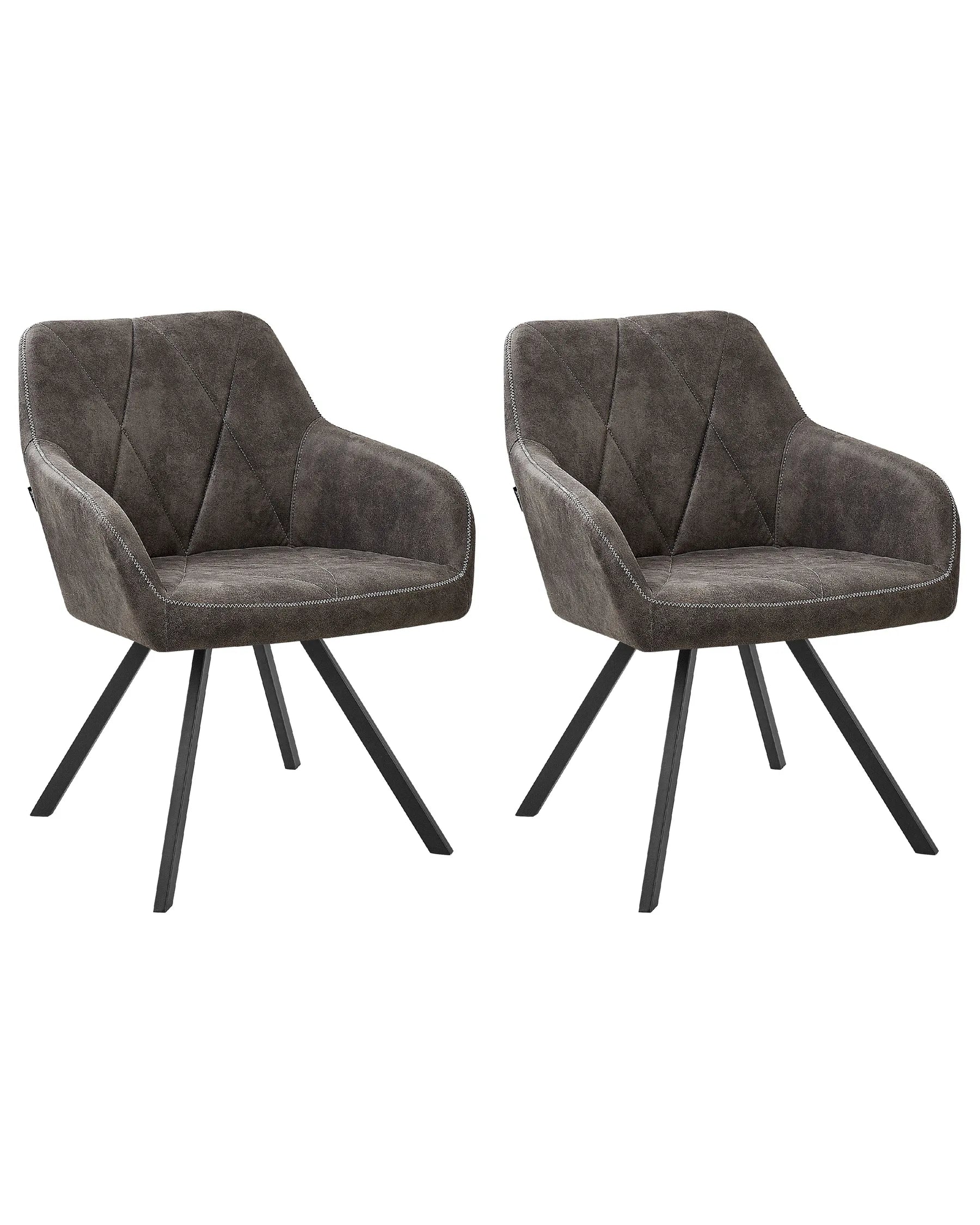 Set of 2 Dining Chairs Dark Grey