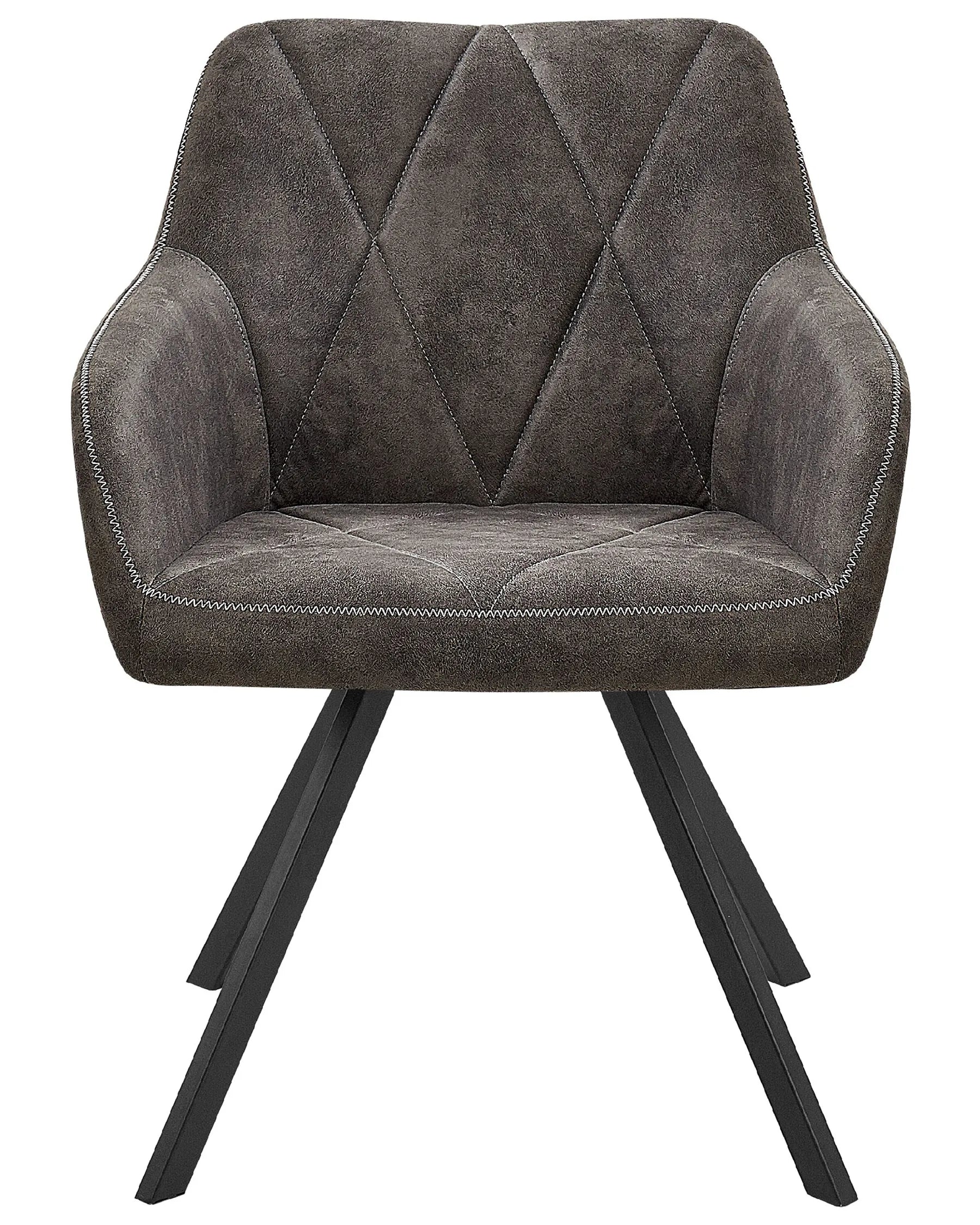 Set of 2 Dining Chairs Dark Grey