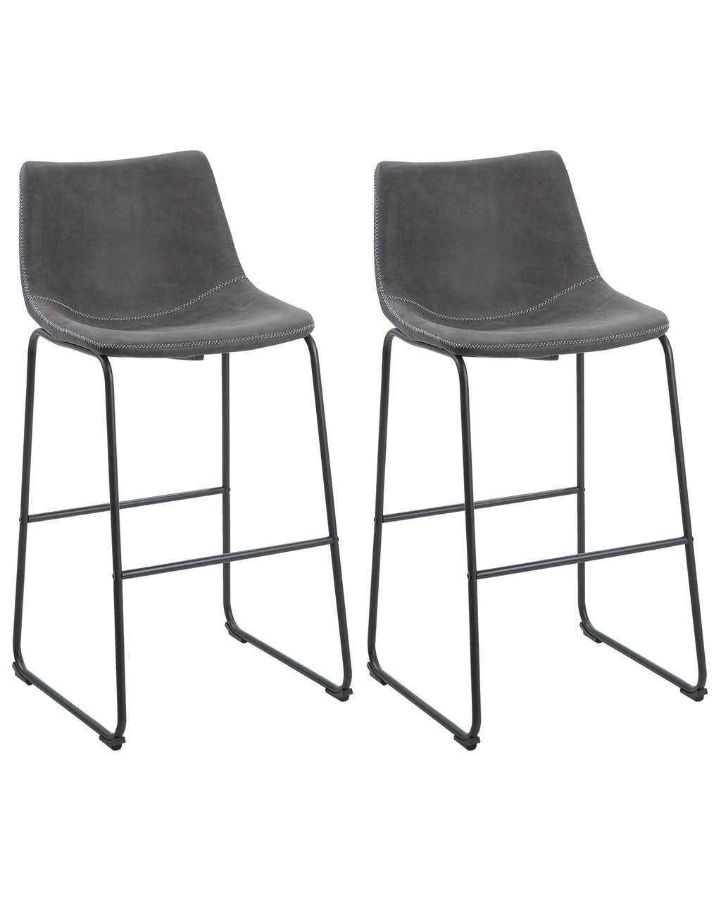 Set of 2 Bar Chairs FRANKS Grey