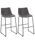 Set of 2 Bar Chairs FRANKS Grey