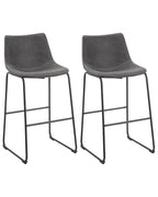 Set of 2 Bar Chairs FRANKS Grey