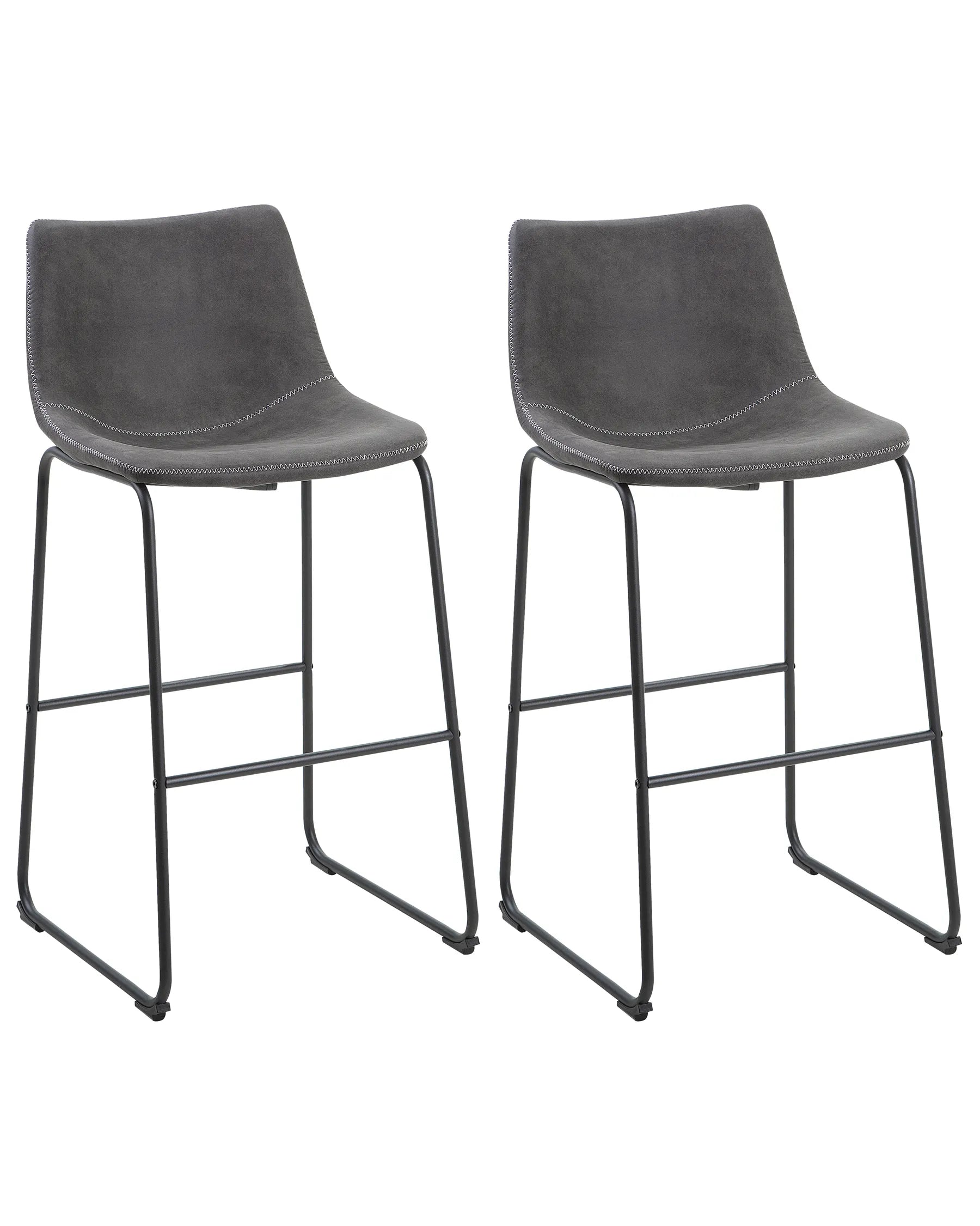 Set of 2 Bar Chairs FRANKS Grey