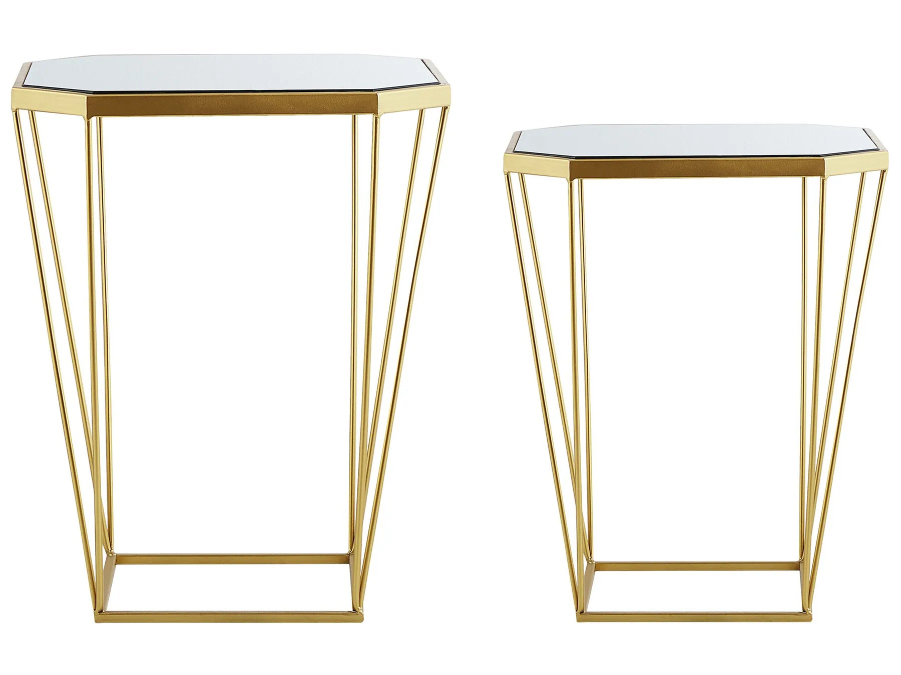 Set of 2 Side Tables SIERRA Glass Gold