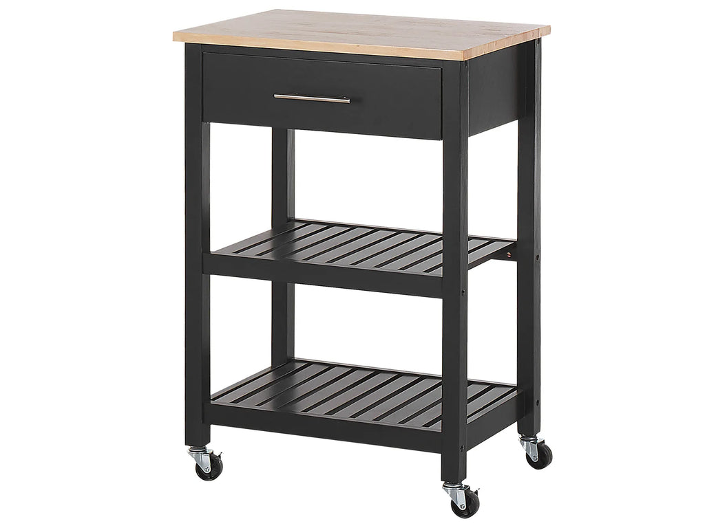 Kitchen Trolley HIUMA Wood Black