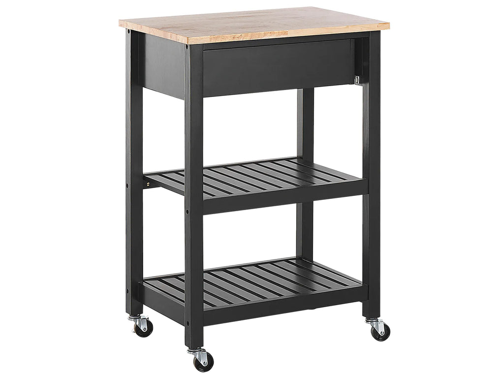 Kitchen Trolley HIUMA Wood Black