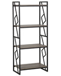 4 Tier Bookcase FORRES 143 cm Brown/ Black