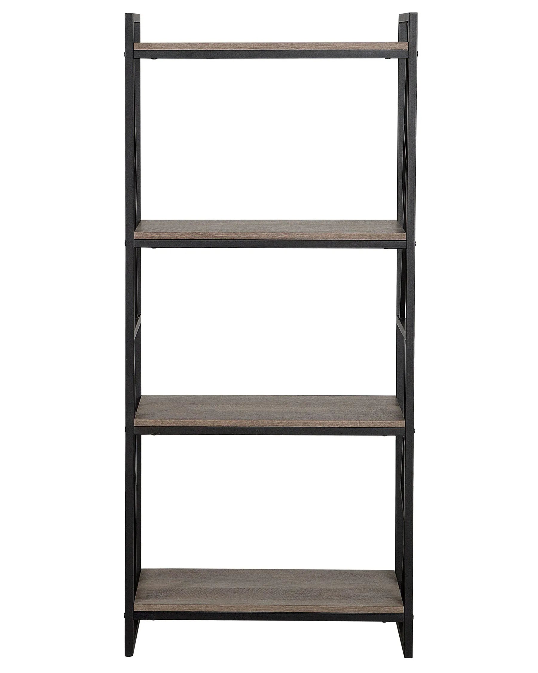 4 Tier Bookcase FORRES 143 cm Brown/ Black