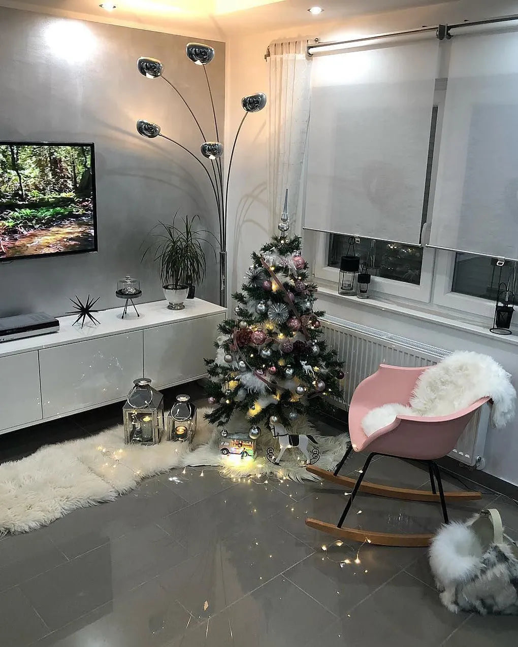 Rocking Chair HARMONY Synthetic Material Pink