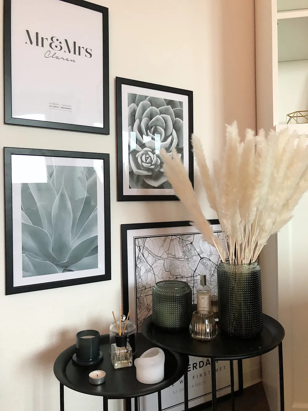 Set of 2 Side Tables TWINS Metal Black