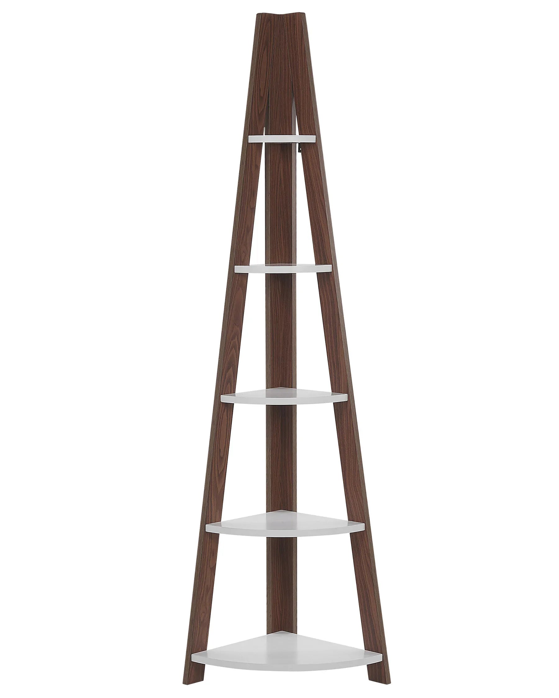 Corner 5 Tier Shelving Unit MOBILE SOLO 175 cm Brown/ White