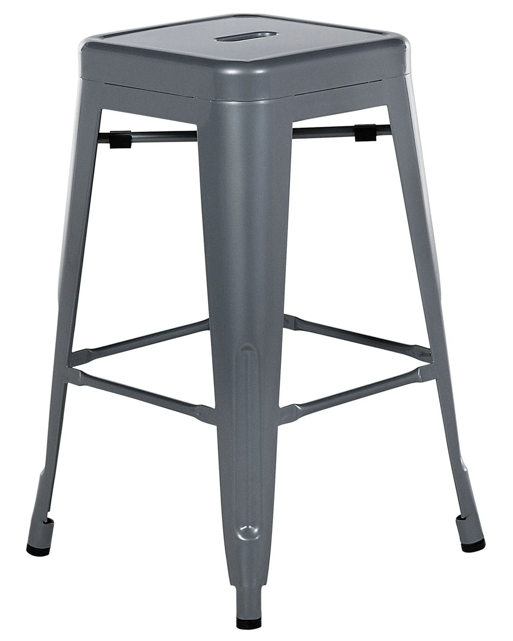 Set of 2 Bar Stools CABRILLO Metal Grey