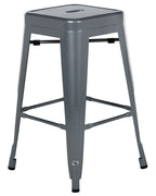 Set of 2 Bar Stools CABRILLO Metal Grey