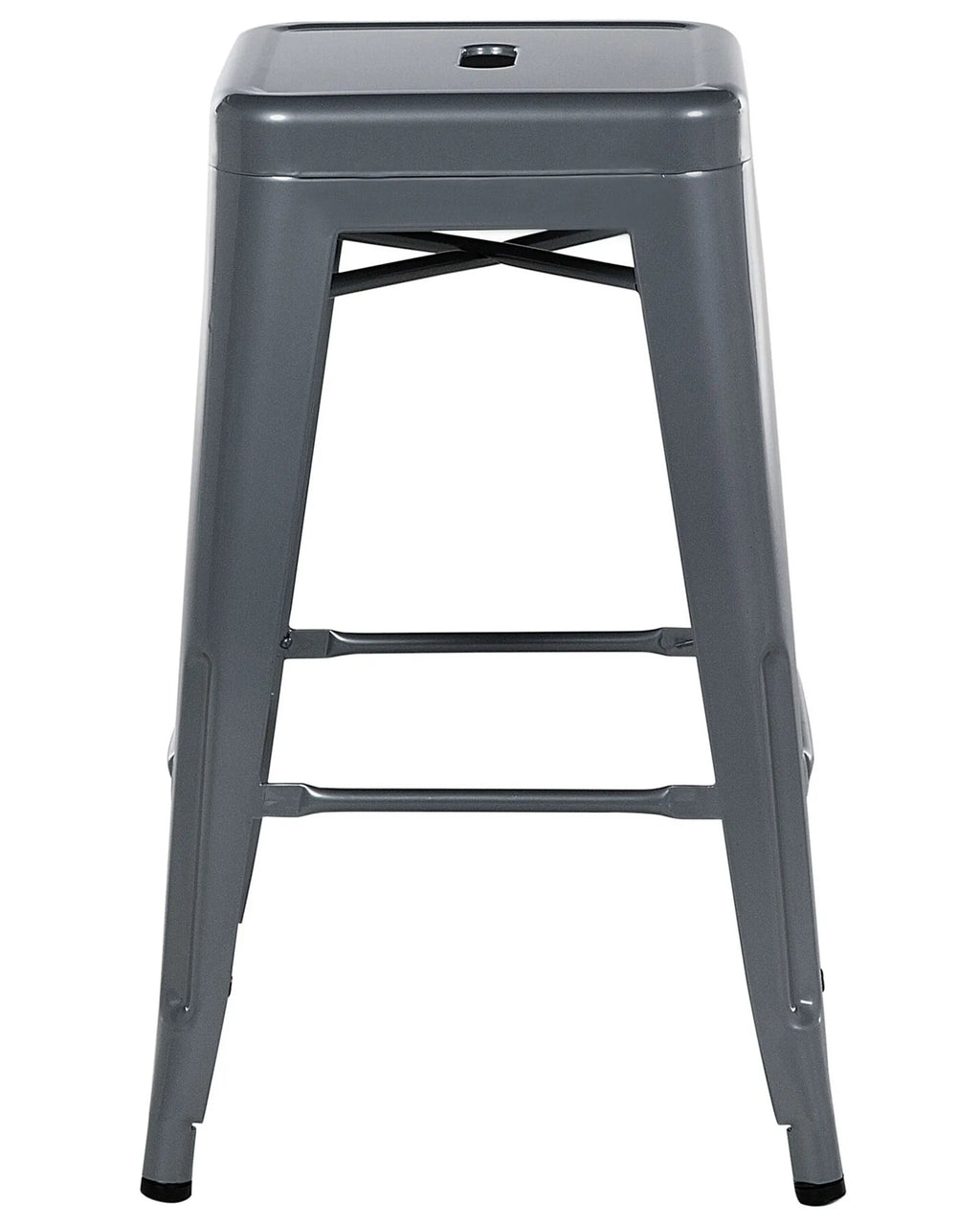 Set of 2 Bar Stools CABRILLO Metal Grey
