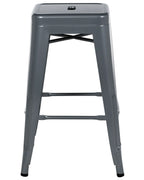 Set of 2 Bar Stools CABRILLO Metal Grey